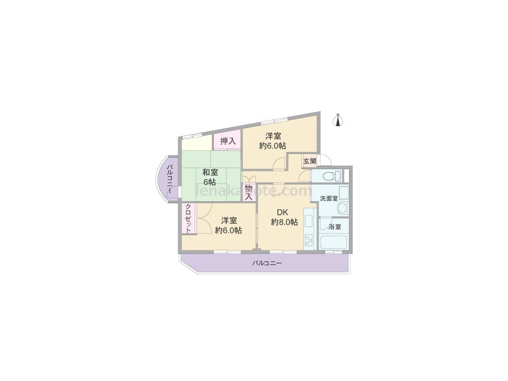 間取りID: 18098）59.38平米の3DK - イエナカ手帖