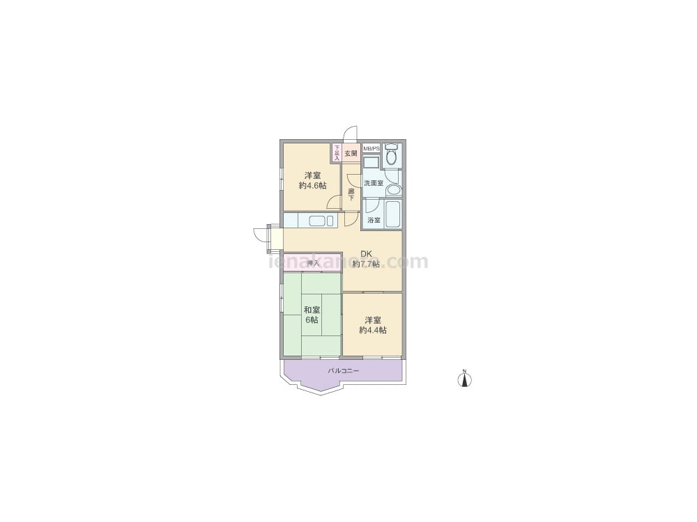 間取りID: 27989）49.68平米の3DK - イエナカ手帖
