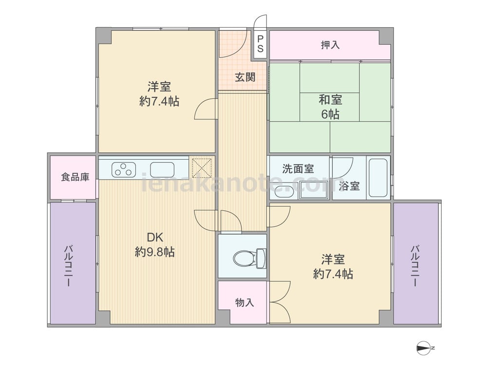 間取りID: 33958）70.59平米の3DK - イエナカ手帖