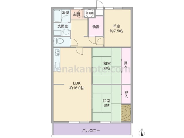 70平米台の中部屋 縦長リビング 続き間２ の3k 3sldkプラン イエナカ手帖