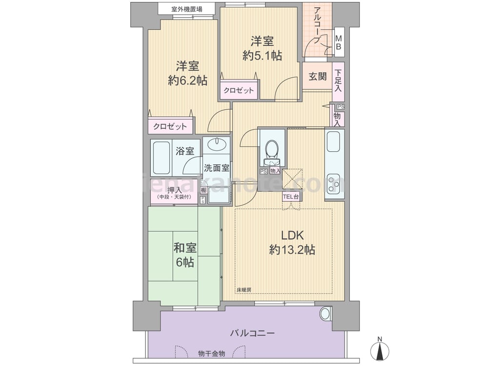 間取りid 68 55平米の3ldk イエナカ手帖