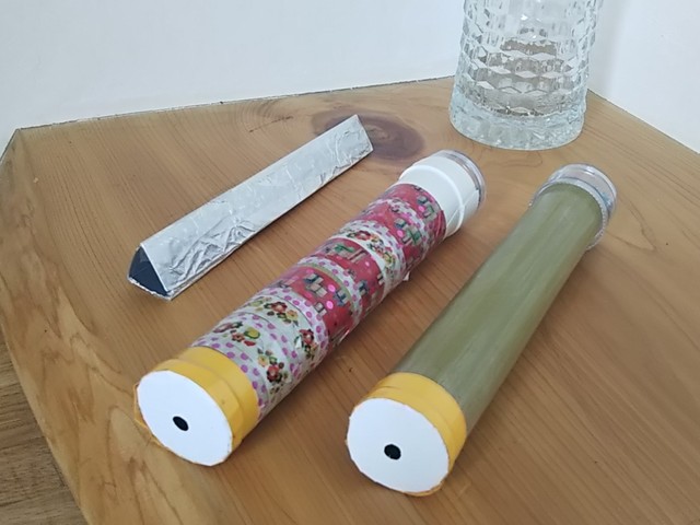 万華鏡：自作 Seriaの‟ミラー風シート”で万華鏡を作ってみた！「えきたい