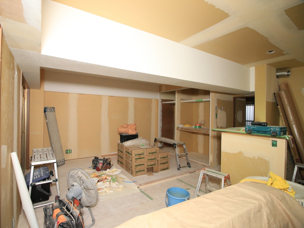 こちら側の天井にはクロスはまだです